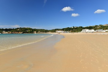 St Brelades Bay, Jersey, U.K. Popular tourism beach in Autumn.