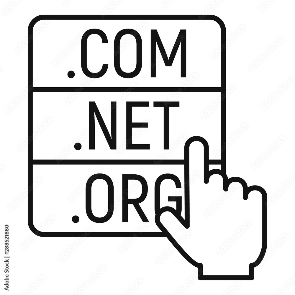 Aufkleber domain icon. outline domain vector icon for web design isolated on white background