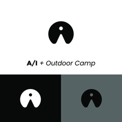 Letter AI abstract vector logo monogram template