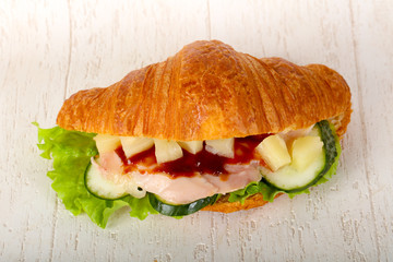 Croissant with chicken