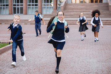 Group of schoolchildren in uniform.