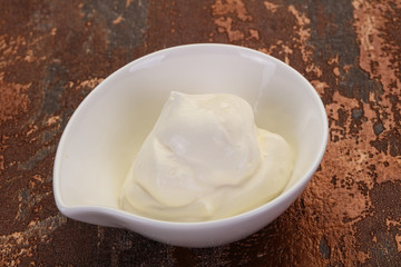 Sour cream in the bowl