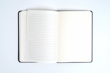 black notebook on white background with clipping path
