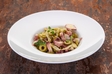 Pasta with octopus