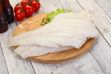 Raw halibut fillet