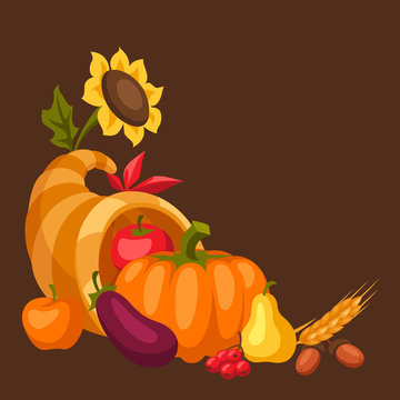 Happy Thanksgiving Day horn of plenty.