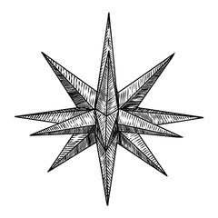 Realistic low polygon geometry shape star crystal. 3d geometric drawing. Vector.