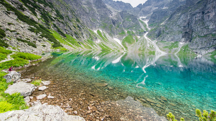 blue lake in the mountains