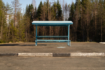 Rural bus stop on the country road