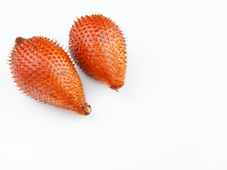 Two salacca fruit, isolated on  white background.