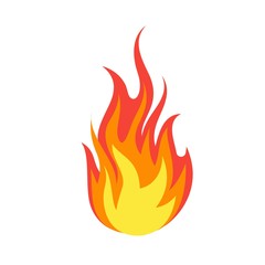 Fire emoji. Simple light creative dangerous energy flame burns fired symbol isolated vector illustration