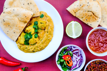 Traditional Indian Chicken Korma Curry Meal