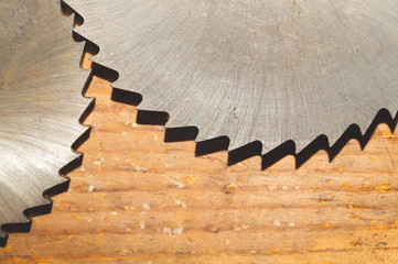 Circular saw. carpentry tools. industrial background. equipment for sawmill and sawing wooden products