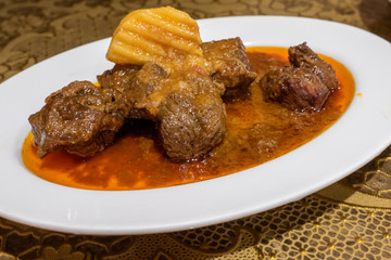 Myanmar lamb curry in plate