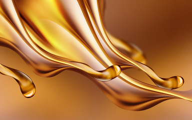 Oil splashes close-up