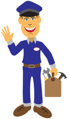 Flat Vector Service Guy