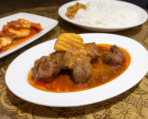 Myanmar lamb curry in plate