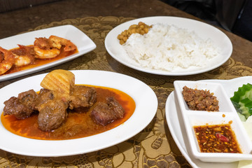 Myanmar lamb curry in plate