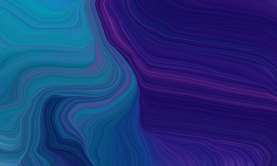 curved contemporary lines waves with midnight blue, dark cyan and teal blue colors. modern illustration can be used for canvas, poster, graphic or wallpaper