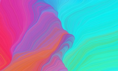 curved lines waves with turquoise, medium orchid and mulberry  colors. modern illustration can be used for canvas, poster, graphic or wallpaper