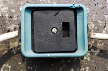 Damaged push-button switch housing