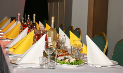 Solemnly elegantly laid table