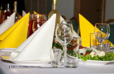 Solemnly elegantly laid table