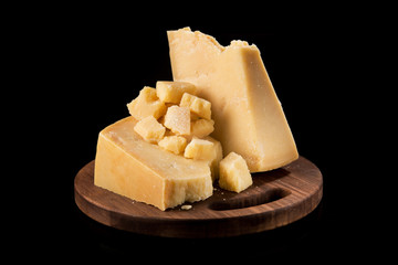 Tasty and fresh pieces of Parmesan cheese