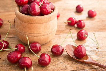 Fresh red cherries