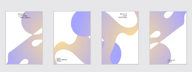 Flyer templates with wavy shapes overlapping on white