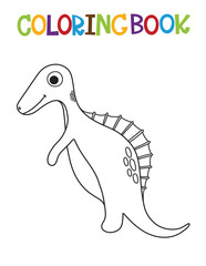 Cute cartoon dino coloring page