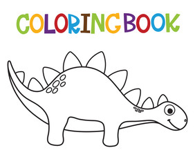 Cute cartoon dino coloring page