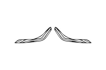 Isolated doodle style moustache sketch