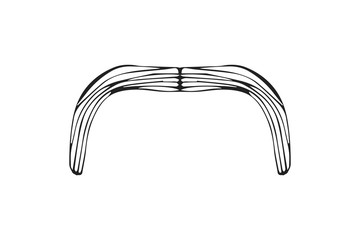 Isolated doodle style moustache sketch