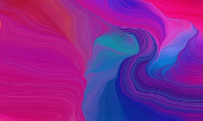Fototapeta premium curved contemporary lines waves with medium violet red, dark slate blue and moderate violet colors. modern illustration can be used for canvas, poster, graphic or wallpaper