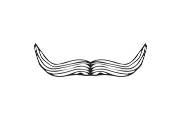 Isolated doodle style moustache sketch