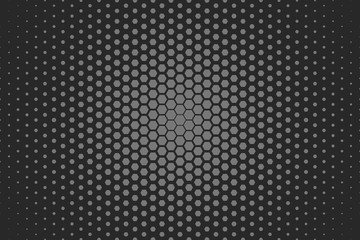 Fototapeta na wymiar Dark Gray Descending Hexagonal Pattern (Radial, Dark)