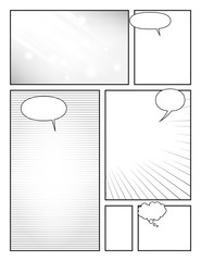 page template to create comics with effects and speech bubbles