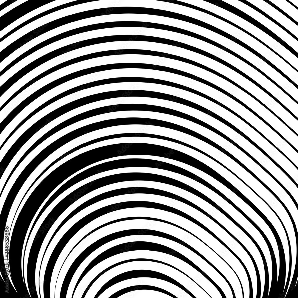 Aufkleber concentric circles. radial, radiating rings. abstract circular illustration. irregular concentric li