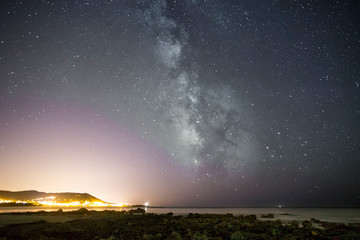 Fototapeta na wymiar Milky Way from galician seashore