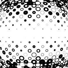Half-tone dots. Dotted, circles pattern. Sphere, orb or globe distortion speckles. Diffuse radial, radiating bulge, bloat warp. Polka-dot inflate design. Abstract circles circular geometric pattern