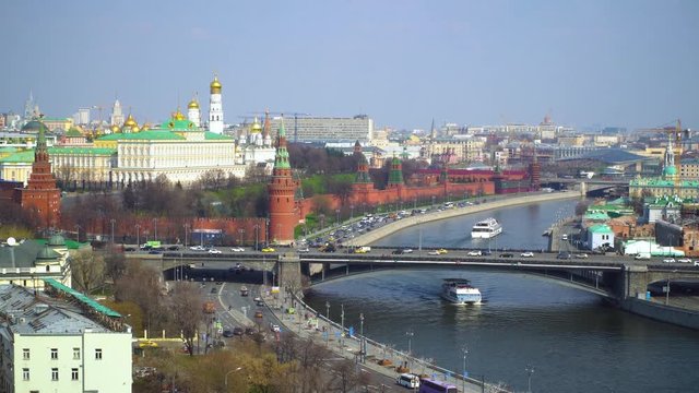 Moskau Luftaufnahme vom Kreml und der Moskwa in der Hauptstadt von Russland