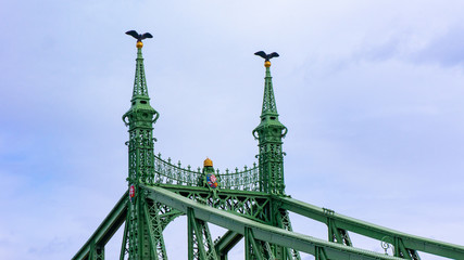 Liberty Bridge detail in Budapest, Hungary