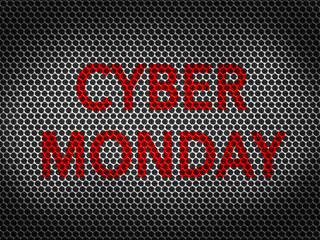 Cyber monday on metallic grid