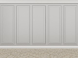 classic grey wall with wood floor,3d render