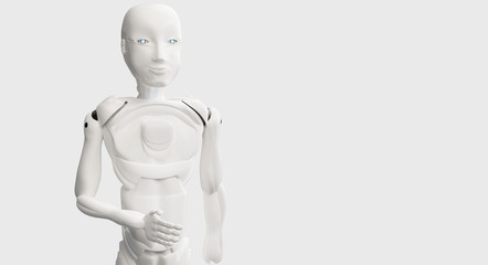 artificial intelligence robot white 3d-illustration
