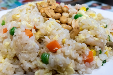 Vegetarian stir fry with peanuts