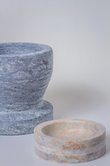 mortar and pestles isolated on white background