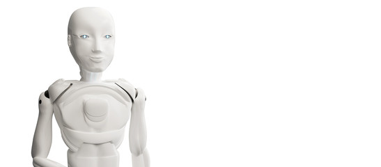 artificial intelligence robot white 3d-illustration