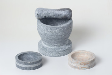 mortar and pestles isolated on white background